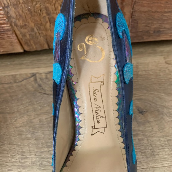 Sara Melissa Blue Wave Holo Handmade Heels - Picture 3 of 4